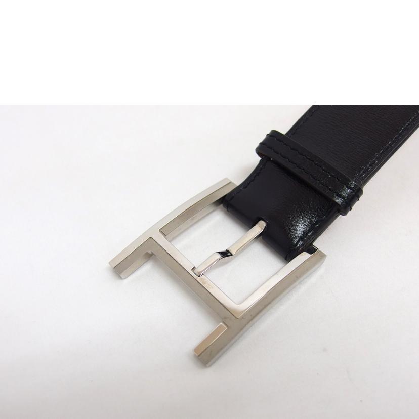 HERMES エルメス/Hバックル/シルバー金具レザーベルト/ブラック