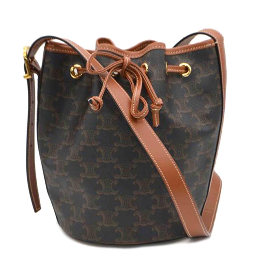CELINE セリーヌ/トリオンフスモールドローストイングショルダー/タン/191142BZJ/F-G******/ブランドバック/Aランク/89【中古】 CELINE（セリーヌ） セリーヌ/トリオンフスモールドローストイング