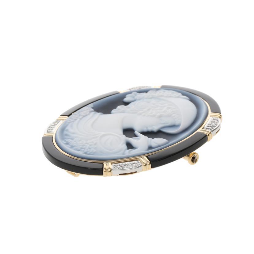 カメオ　K18 Pt900 K18/Pt900カメオダイヤペンダントトップ0.12ct/ABランク/59