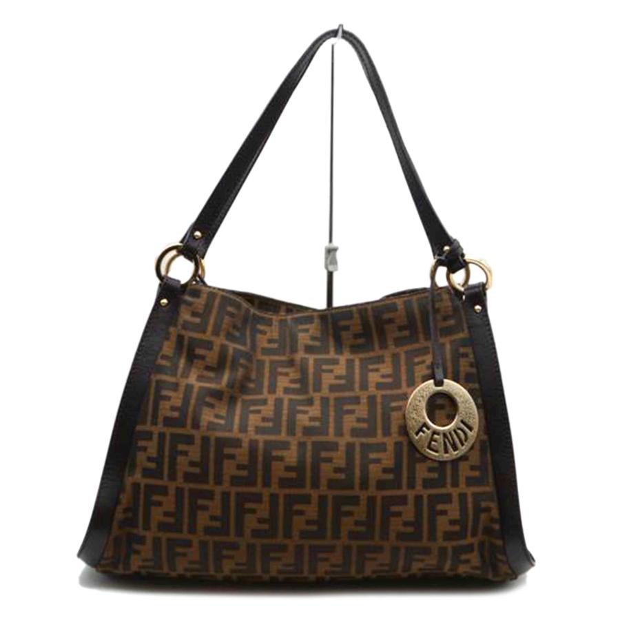 福112 フェンディ ズッカ柄 レザー トートバッグ 8BH198 FENDI（フェンディ） フェンディ/ズッカラインショルダーレザートート