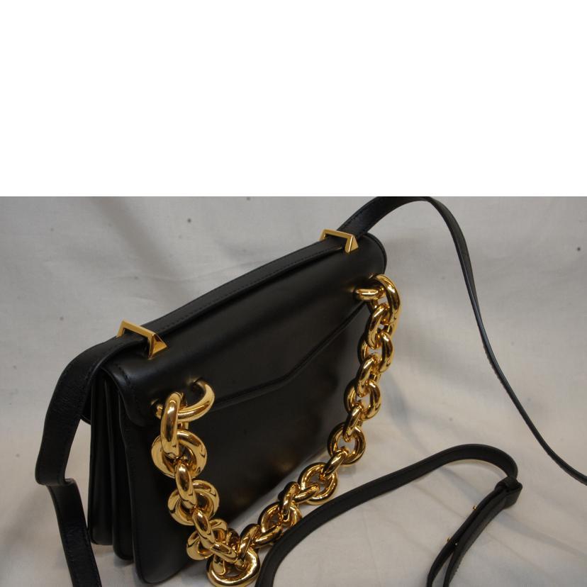 BOTTEGA VENETA ボッテガヴェネタ/レザーショルダーゴールドデカチェーン2WAYブラック/SAランク/92【中古】 BOTTEGA VENETA（ボッテガ・ヴェネタ） ボッテガヴェネタ/レザー