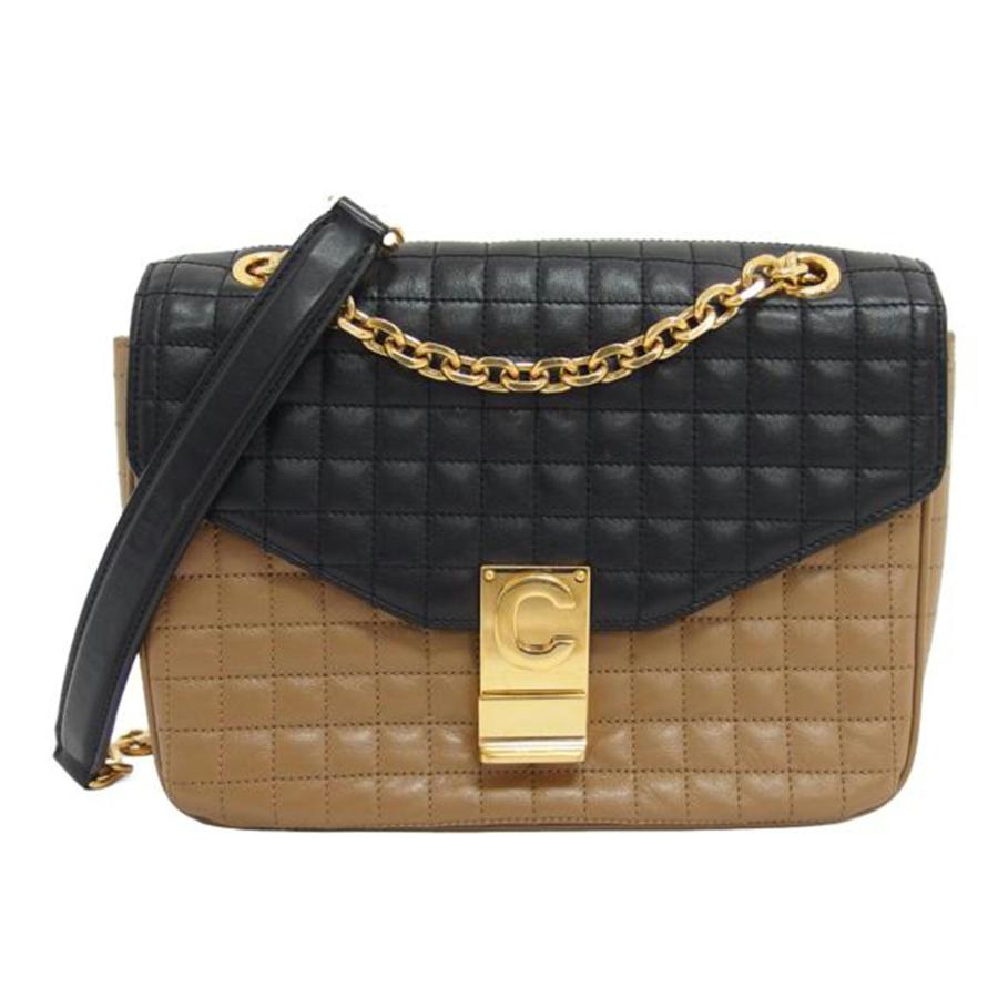 CELINE セリーヌ/Cミディアム /187253/S・C******/ABランク/09【中古】 セリーヌ チェーンショルダーバッグ Cミディアム カーフレザー 187253