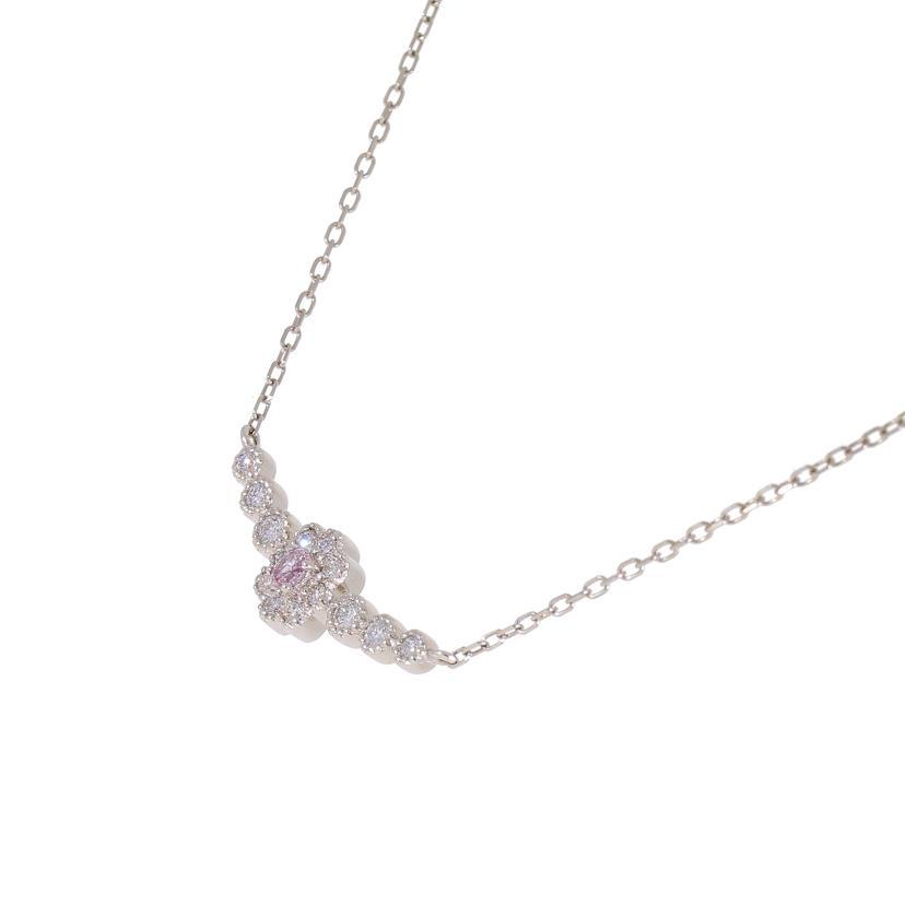 Pt950/850ピンクダイヤネックレス0.049/0.165ct/Aランク/59【中古 