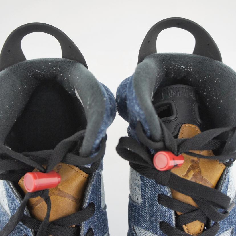 NIKE(ナイキ) スニーカー 28.5 メンズ美品  - CT5350-401 ブルー×ブラウン×黒 インソール取外し可 デニム×レザー×ラバー NIKE（ナイキ） ナイキ/AIR JORDAN6 WASHED DENIM/CT5350-401/Bランク
