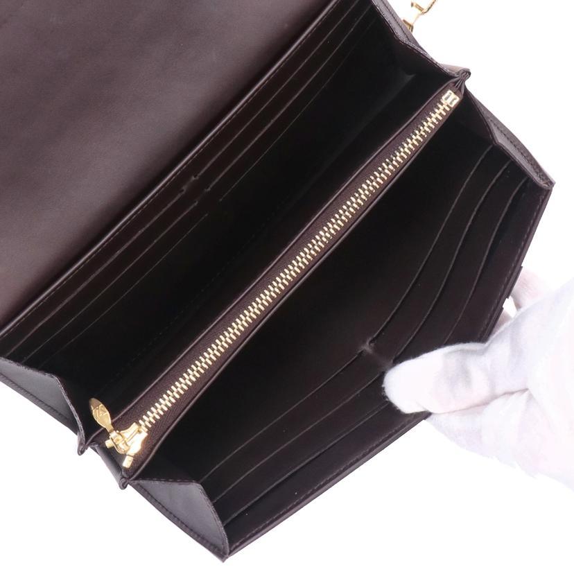 LOUIS VUITTON ルイ・ヴィトン/ポルトフォイユ・サラチェーン/ヴェルニ/アマラント/M90088/TN0***/Bランク/01【中古】 LOUIS VUITTON（ルイ・ヴィトン） ルイ・ヴィトン/ポルトフォイユ