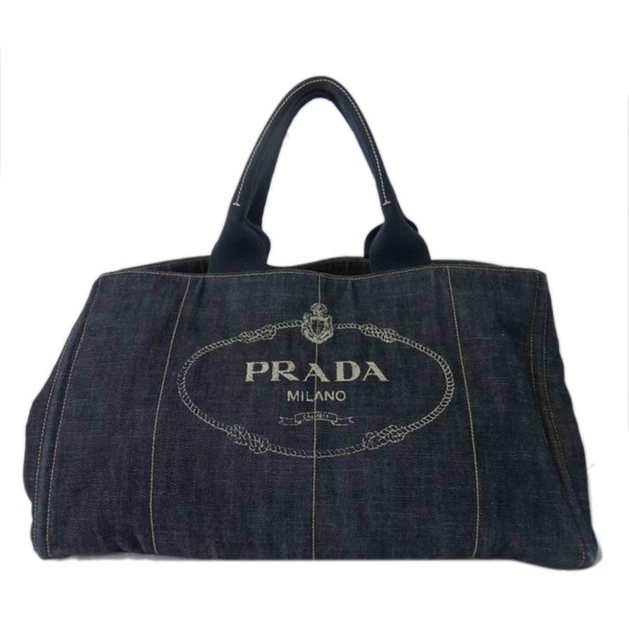 PRADA（プラダ） プラダ/カナパ/トートバッグ/デニム/BLEU×FUXIA