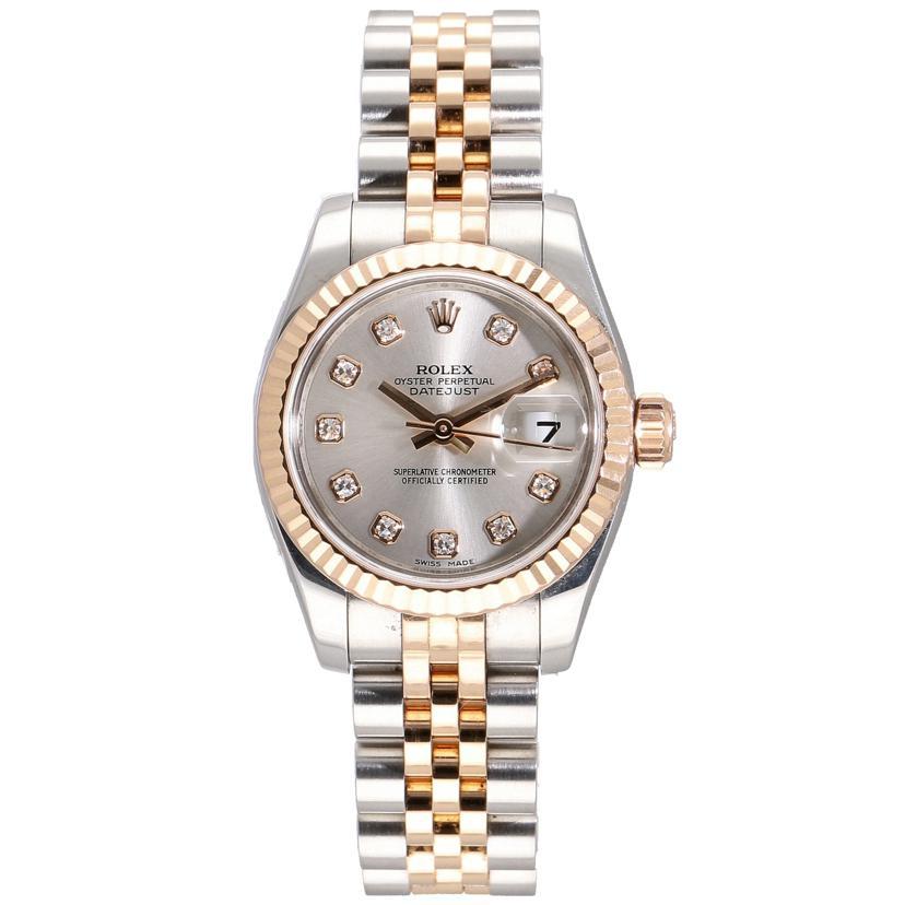 ROLEX ロレックス/レディ・デイトジャスト・シルバー/10Pダイヤ/M番/179171G/M32**********/Aランク/75【中古】 ROLEX（ロレックス） ロレックス/レディ・デイトジャスト・シルバー