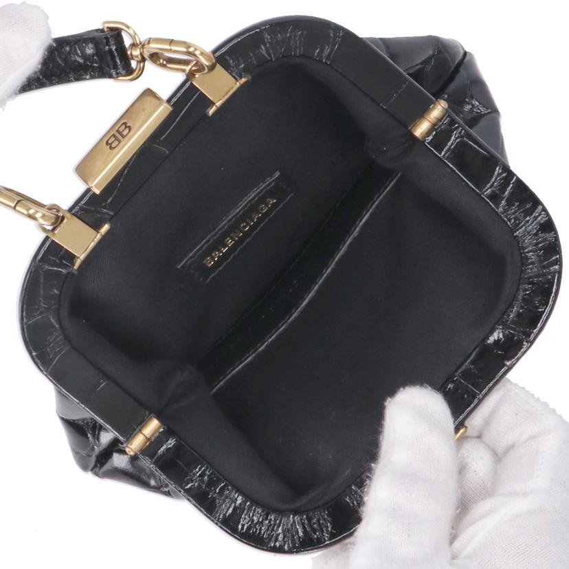 BALENCIAGA バレンシアガ/クロコ型押しがま口ショルダー/618915/ABランク/75【中古】 BALENCIAGA（バレンシアガ） バレンシアガ/クロコ型押しがま口