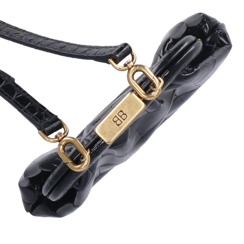 BALENCIAGA バレンシアガ/クロコ型押しがま口ショルダー/618915/ABランク/75【中古】 BALENCIAGA（バレンシアガ） バレンシアガ/クロコ型押しがま口