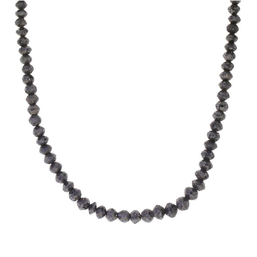K14WGブラックダイヤネックレス50.00ct /Aランク/92【中古 