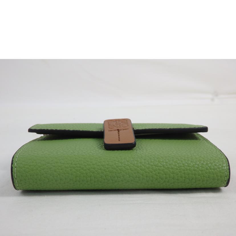 LOEWE ロエベ/バーティカルウォレット/3つ折り財布/緑/102***/A