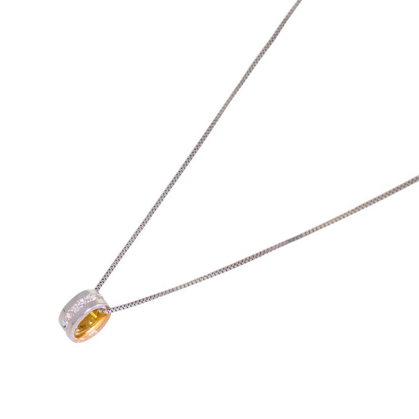K18 Pt900 シェル ダイヤモンド ネックレス K18PT900ダイヤネックレス0.07ct/Aランク/88【中古】 : ワンダー