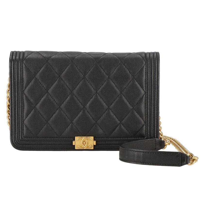 CHANEL シャネル/ボーイシャネルチェーンウォレット/キャビアスキン/ゴールド金具/T7J*****/Aランク/75【中古】 CHANEL（シャネル） シャネル/ボーイシャネルチェーンウォレット