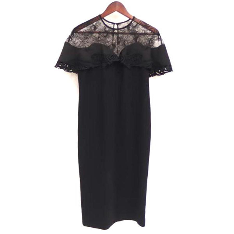 mame　ブラック　ワンピース　レース＆刺繍 mame Mame Kurogouchi マメクロゴウチ/レースワンピース/MM17SS