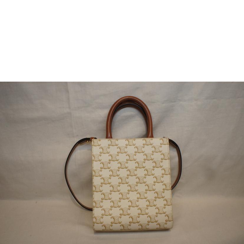 CELINE☆セリーヌ バーティカルカバ 馬車 ハンドバッグ Aランク CELINE セリーヌ/スモールバーティカルカバ/ホワイト/Aランク/92