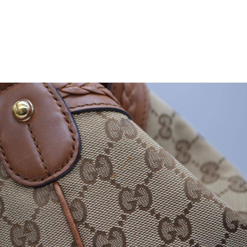 GUCCI（グッチ） グッチ/GGキャンバスインターロッキングGレザートート