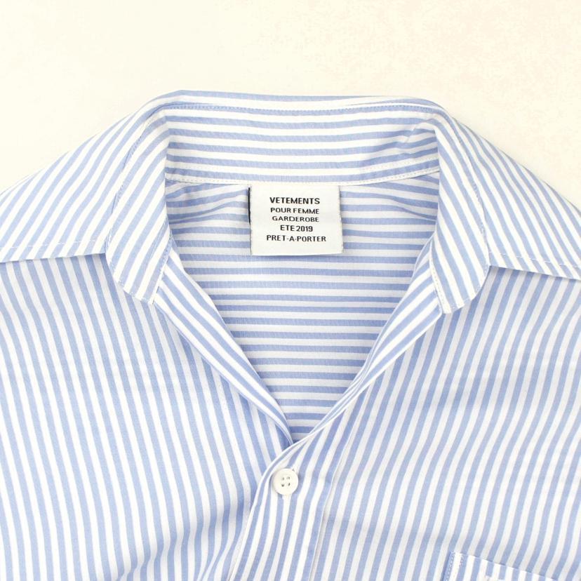 VETEMENTS ヴェトモン/コットンストライプ長袖シャツ/WSS196051/AB