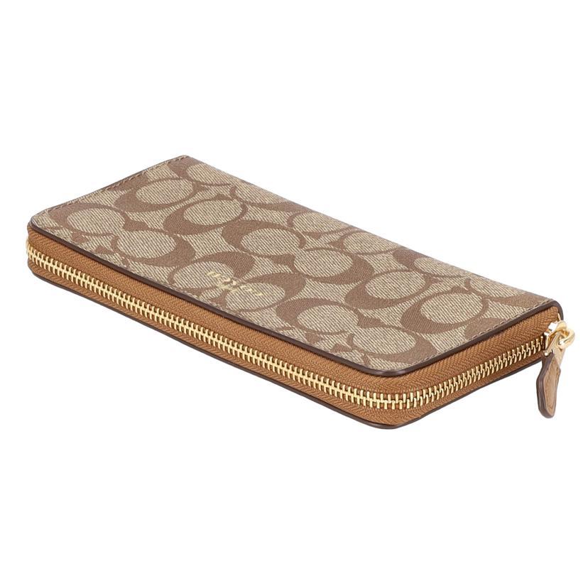 COACH コーチ/ラウンドファスナー長財布/シグネチャー・BR/F59267/B22**/Aランク/06【中古】 COACH（コーチ） コーチ/ラウンドファスナー長財布/シグネチャー・BR