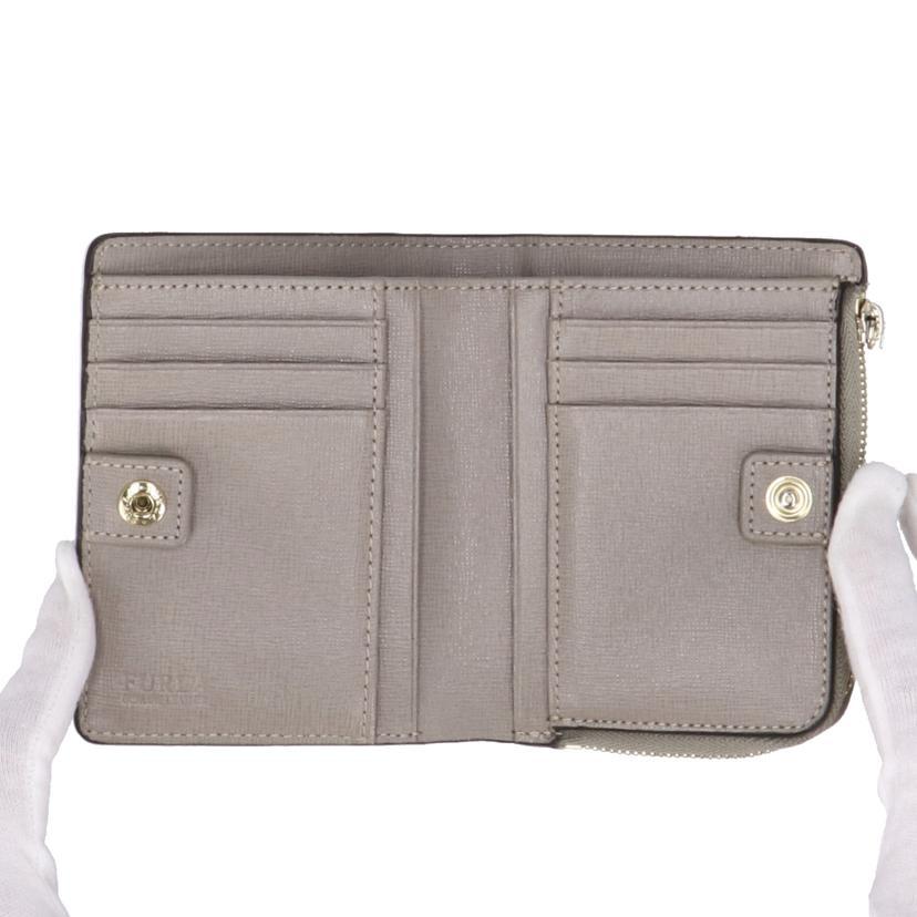 FURLA フルラ/L字ジップ/二つ折りコンパクト財布/グレー/ABランク/18【中古】 FURLA（フルラ） フルラ/L字ジップ/二つ折りコンパクト財布/グレー/AB