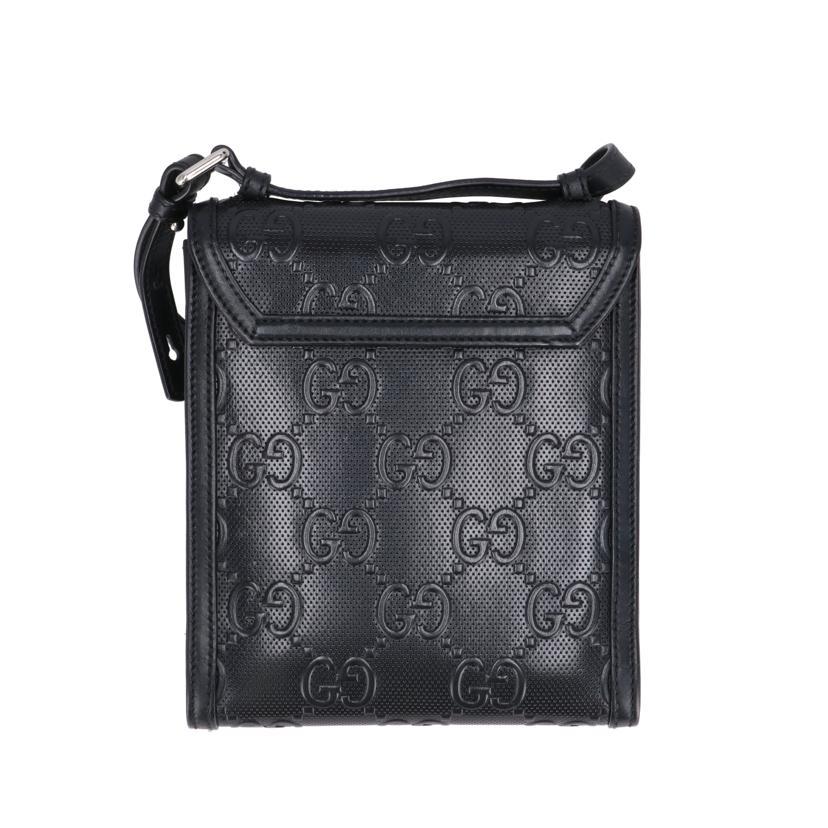 GUCCI グッチ/GGエンボス/メッセンジャーバッグ/ブラック/625782 /498***/ABランク/18【中古】 GUCCI（グッチ） グッチ/GGエンボス/メッセンジャーバッグ/ブラック