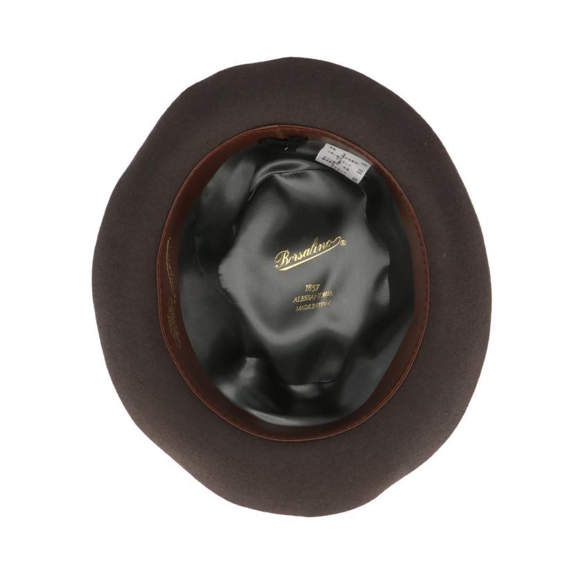 ★未使用　サルバトーレフェラガモ　ボルサリーノタイプ　ハット　茶　ラビットファー Borsalino ボルサリーノ/ラビットファーハット/茶/Aランク/06【中古