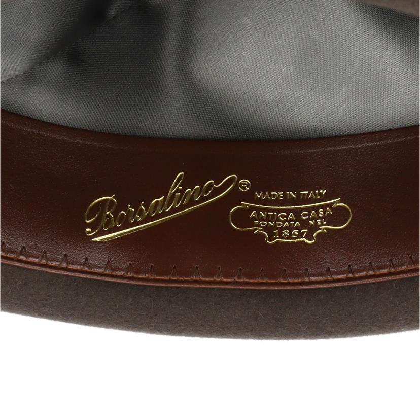 ★未使用　サルバトーレフェラガモ　ボルサリーノタイプ　ハット　茶　ラビットファー Borsalino ボルサリーノ/ラビットファーハット/茶/Aランク/06 ☆未使用