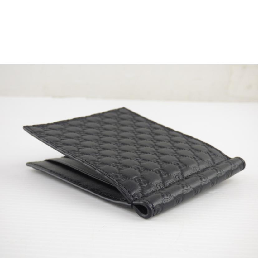 【未使用級】GUCCI お札入れ マイクロＧＧ　シマ　ブラック　レザー　希少 GUCCI（グッチ） グッチ/マイクログッチシマ/札入れ/ブラック/カーフ