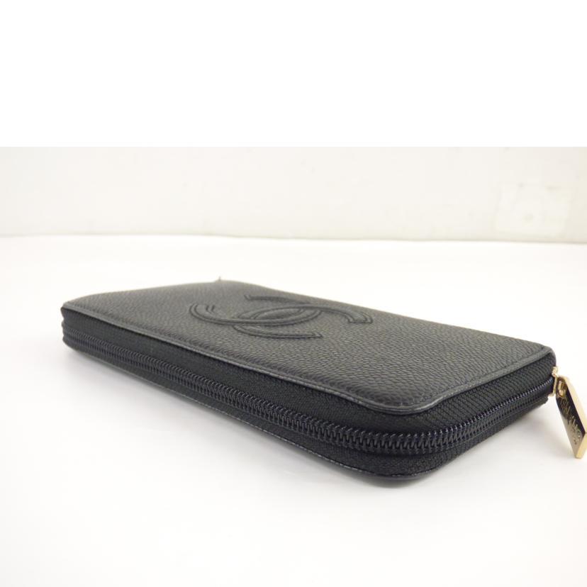 CHANEL シャネル/ココマーク/ラウンド財布/ブラック/キャビアスキン/273*****/Aランク/64【中古】 CHANEL（シャネル） シャネル/ココマーク/ラウンド財布/ブラック