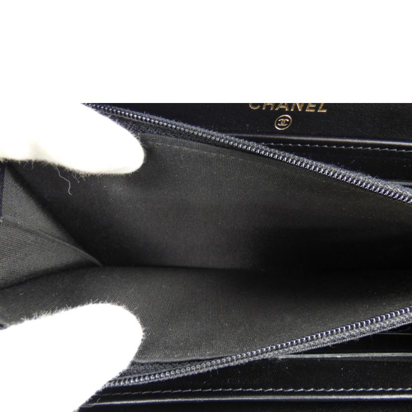 CHANEL シャネル/ココマーク/ラウンド財布/ブラック/キャビアスキン/273*****/Aランク/64【中古】 CHANEL（シャネル） シャネル/ココマーク/ラウンド財布/ブラック