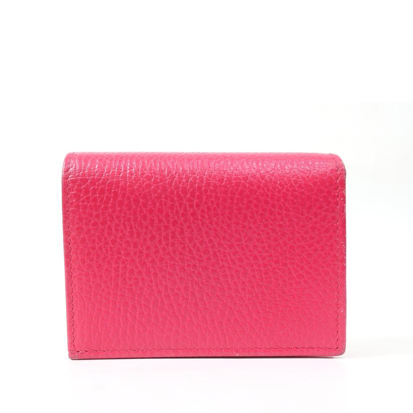 GUCCI グッチ/バタフライモチーフ コンパクトウォレット 二つ折り財布 ショッキングピンク/499361/ABランク/65【中古】 GUCCI（グッチ） グッチ/バタフライモチーフ コンパクトウォレット 二