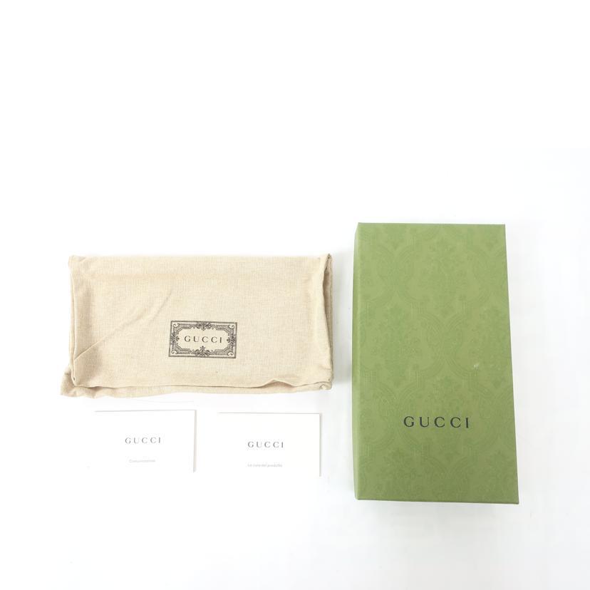 GUCCI グッチ/レザー ラウンドファスナー長財布 型押し ブラック/739484/Aランク/65【中古】 GUCCI - GUCCI グッチ/レザー ラウンドファスナー長財布 型押し