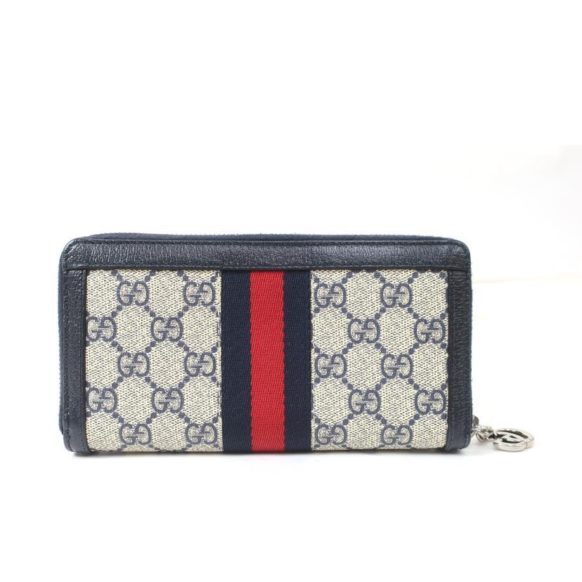 GUCCI グッチ/オフディアGGラウンド 長財布 ネイビー/523154/ABランク/65【中古】 GUCCI（グッチ） グッチ/オフディアGGラウンド 長財布 ネイビー/523154