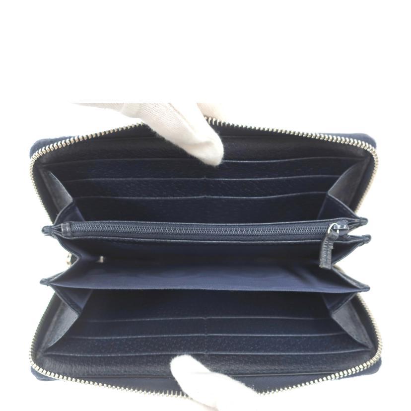 GUCCI グッチ/オフディアGGラウンド 長財布 ネイビー/523154/ABランク/65【中古】 GUCCI（グッチ） グッチ/オフディアGGラウンド 長財布 ネイビー/523154