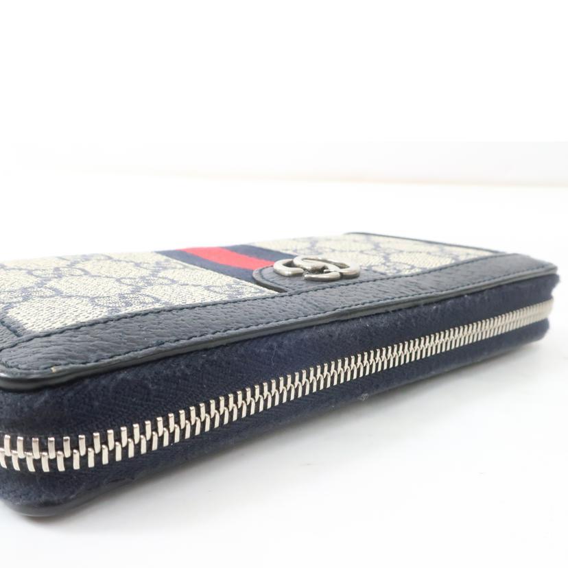 GUCCI グッチ/オフディアGGラウンド 長財布 ネイビー/523154/ABランク/65【中古】 GUCCI（グッチ） グッチ/オフディアGGラウンド 長財布 ネイビー/523154