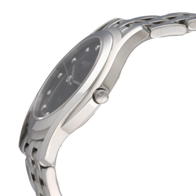 希少　ダイヤ　グッチ　5500M ブラック　デイト 名東】【GUCCI】グッチ 5500M デイト ブラックローマ 黒文字盤