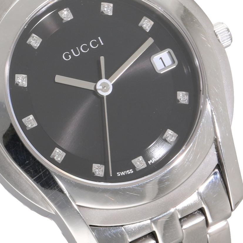 希少　ダイヤ　グッチ　5500M ブラック　デイト 名東】【GUCCI】グッチ 5500M デイト ブラックローマ 黒文字盤