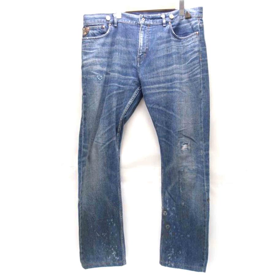 中古美品 ルイ・ヴィトンバックストラップレザーパッチダメージデニム LOUIS VUITTON ルイ・ヴィトン/バックストラップレザーパッチ