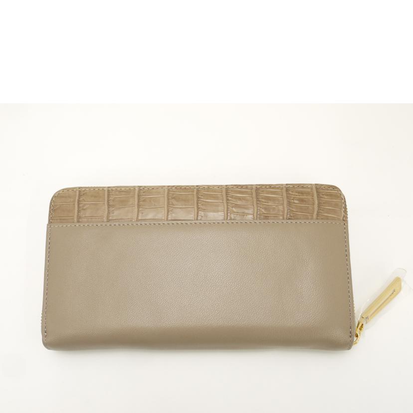 COCOCELUX ココセリュックス/ラム×クロコダイル革 ラウンドファスナー長財布/Sランク/69【中古】 COCOCELUX ココセリュックス/ラム×クロコダイル革 ラウンドファスナー