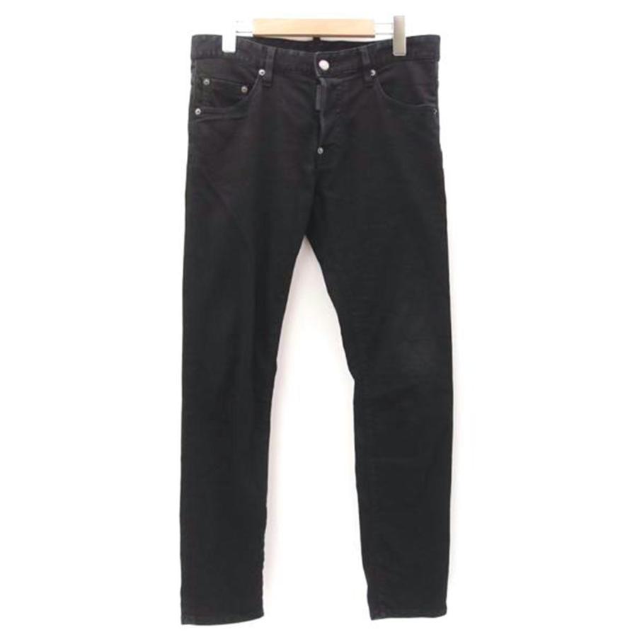 【超美品】DSQUARED2 スケーター ブラックデニム 黒 44 ディースクエアード デニム フロント ジップ 44 スケーター