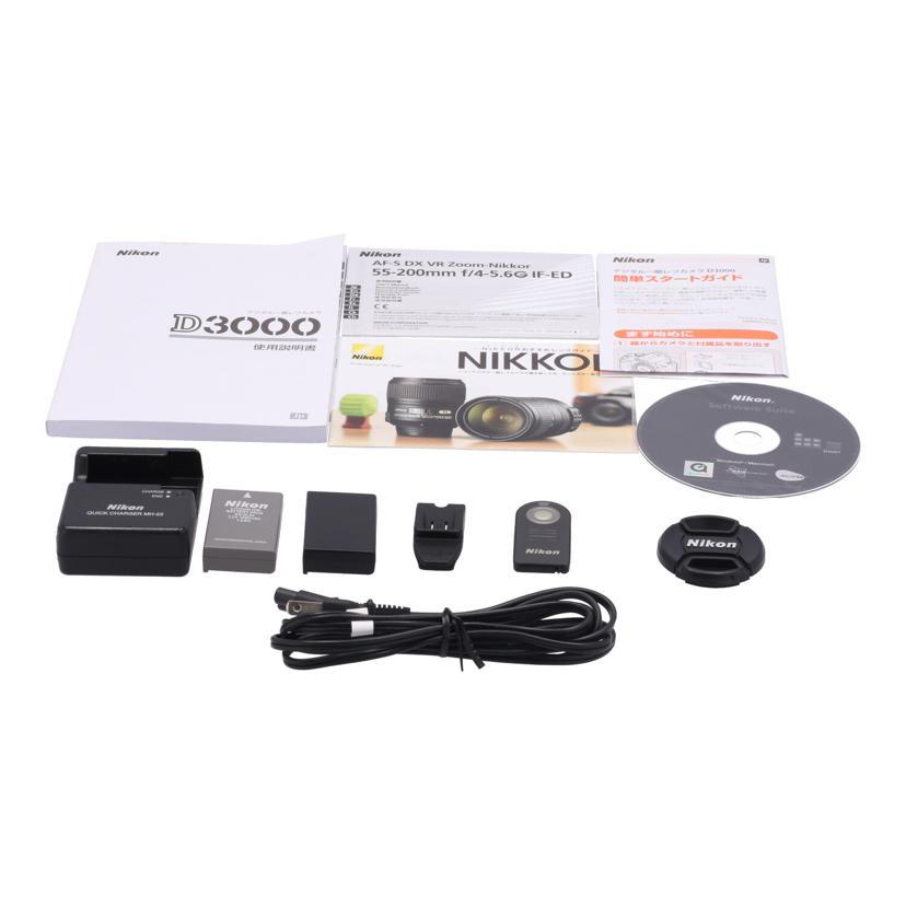 Nikon ニコン/デジタル一眼/D3000 ダブルズームキット/2107734/Bランク/69【中古】 Nikon ニコン/デジタル一眼/D3000 ダブルズームキット/2107734/B
