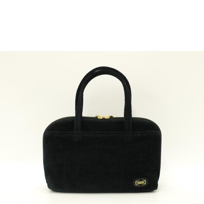 FEILER フェイラー　ブラック ハンドバッグ ベルベット　レザー feiler（フェイラー） フェイラー /バッグ/Sランク/69【中古