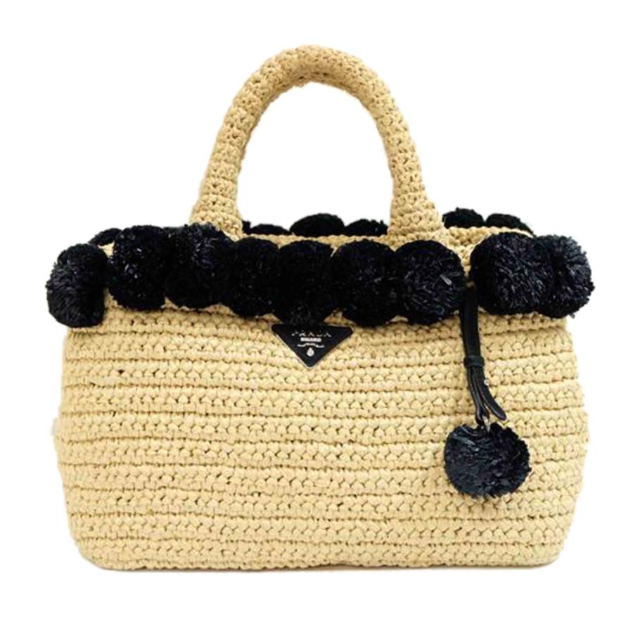 PRADA プラダ/ラフィアポンポントート/1BG889/ABランク/71【中古】 PRADA（プラダ） プラダ/ラフィアポンポントート/1BG889/ABランク/71