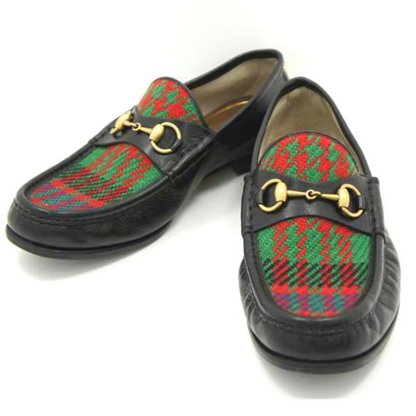 GUCCI グッチ/チェックビットローファー/9/メンズスシューズ/B 