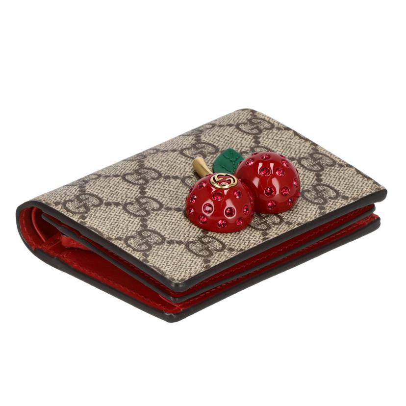 GUCCI（グッチ） グッチ/GGスプリームチェリー二つ折り財布/476050/209
