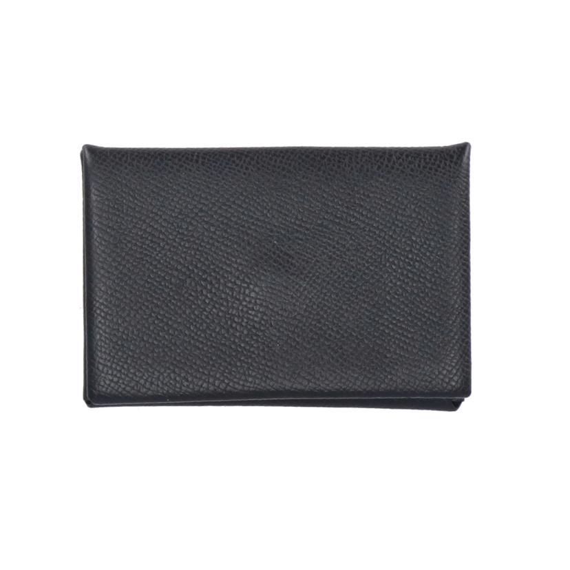 HERMES エルメス/カルヴィデュオ/ヴォーエプソン/ノワール/W U*************/SAランク/75【中古】 エルメス カルヴィ デュオ ノワール エプソン シルバー金具 W刻印