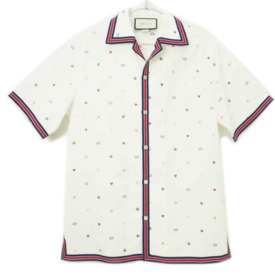 GUCCI コットンボウリングシャツ 楽天市場】【中古】 GUCCI グッチ GGコットン ボウリングシャツ