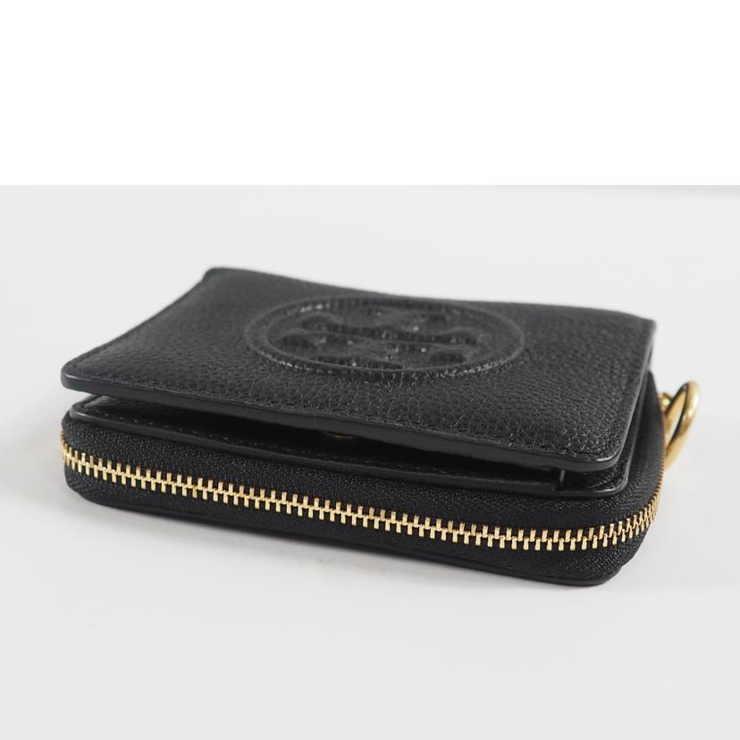 TORY BURCH トリーバーチ/折財布 ロゴマーク型押シ 黒/約W11cm×H9.5cm×D3cm/財布・小物/Aランク/79【中古】 br>TORY BURCH トリーバーチ/折財布 ロゴマーク型押シ 黒/約W11cm×H9