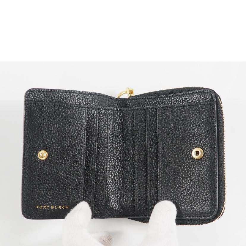 TORY BURCH トリーバーチ/折財布 ロゴマーク型押シ 黒/約W11cm×H9.5cm×D3cm/財布・小物/Aランク/79【中古】 br>TORY BURCH トリーバーチ/折財布 ロゴマーク型押シ 黒/約W11cm×H9