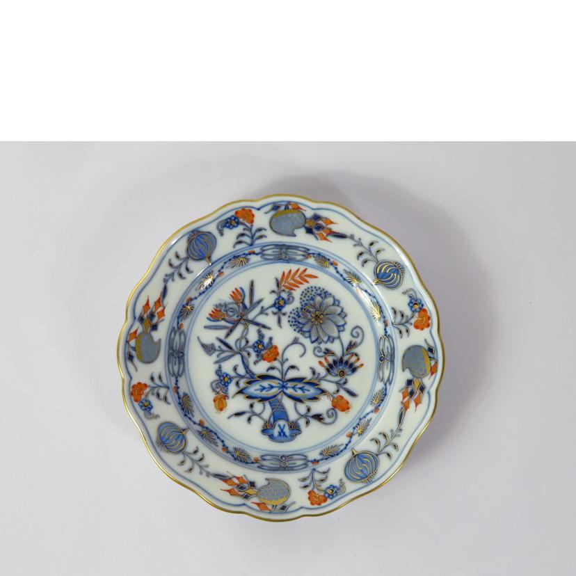 MEISSEN マイセン/ブルーオニオン レッド&ゴールド ミニプレート