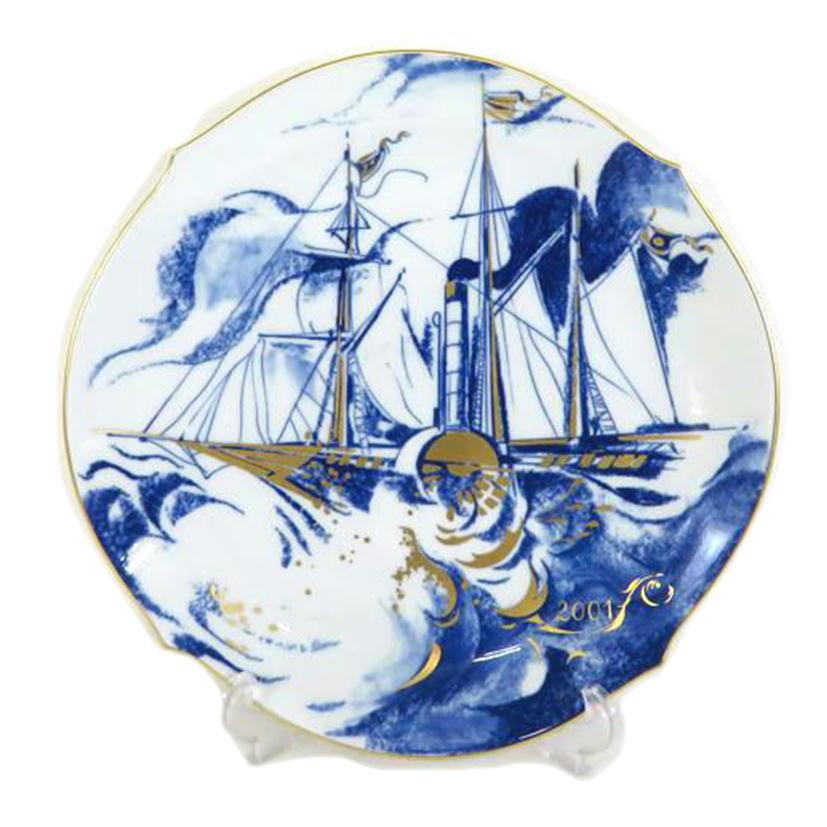 マイセンMEISSEN【美品・箱入】イヤープレート2001年郵便蒸気船　27cm マイセンMEISSEN【美品・箱入】イヤープレート2001年郵便蒸気船